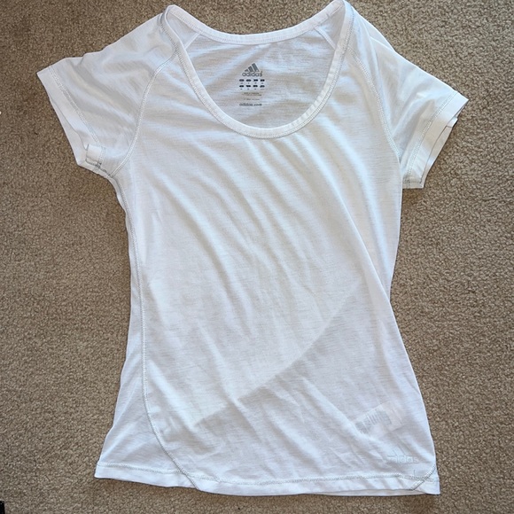 adidas Tops - Women’s White Adidas Scoop Neck Athletic Workout t-shirt short sleeve